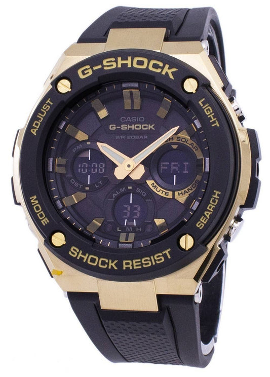 Casio G-Shock G-STEEL Analog Digital Tough Solar Diver's. A brand-new Casio G-Shock watch featuring a Stainless steel strap. Front view.