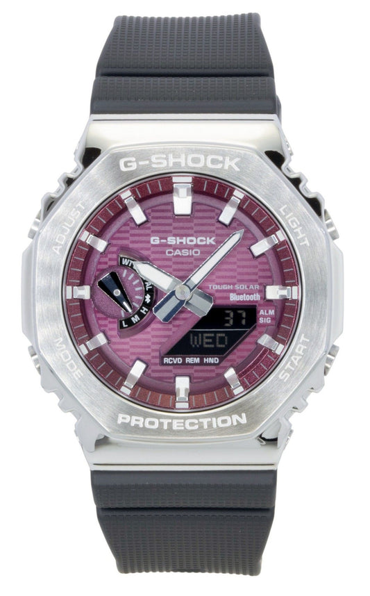 Casio G-Shock G-Steel Bio-Based Resin Strap Smartphone Link. A brand-new Casio G-Shock watch featuring a Pink dial and a Plastic strap. Side view.
