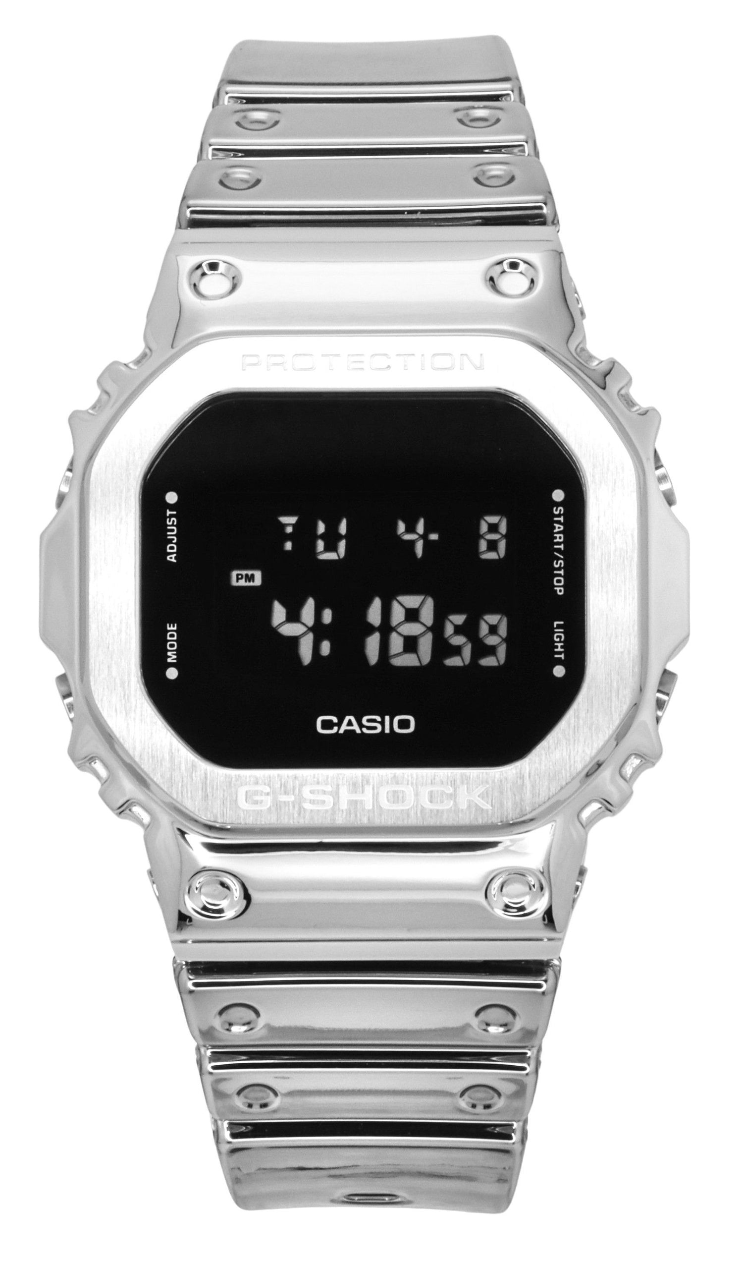 Casio G-Shock G-Steel Digital Fine Metallic Tough Silicone. A brand-new Casio G-Shock watch featuring a Silicone strap. Front view.
