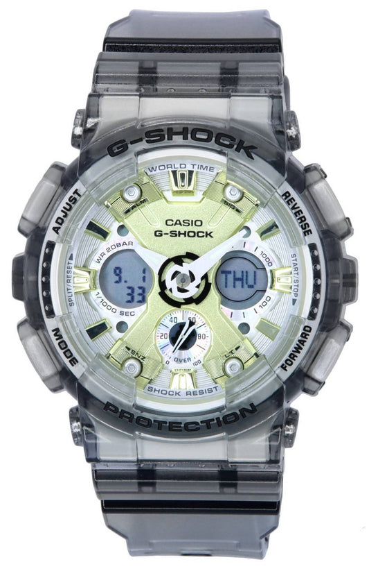 Casio G-Shock GMA Analog Digital Quartz GMAS120GS-8 200M Wo. A brand-new Casio G-Shock watch. Angled view.