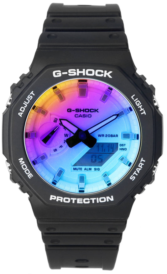 Casio G-Shock Iridescent Color Analog Digital Quartz. A brand-new Casio G-Shock watch. Angled view.