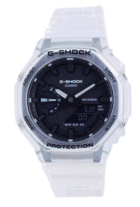 Casio G-Shock Skeleton Transparent Diver's Analog Digital. A brand-new Casio G-Shock watch. Side view.