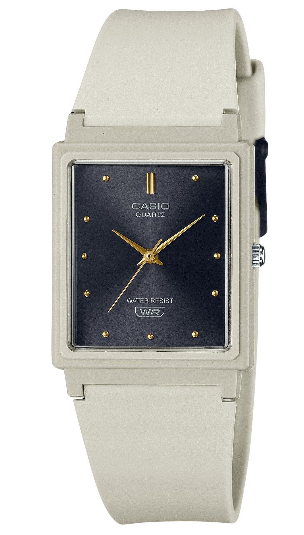 Casio POP Analog Beige Resin Strap Black Dial Quartz Wo. A brand-new Casio POP watch featuring a Black dial. Front view.