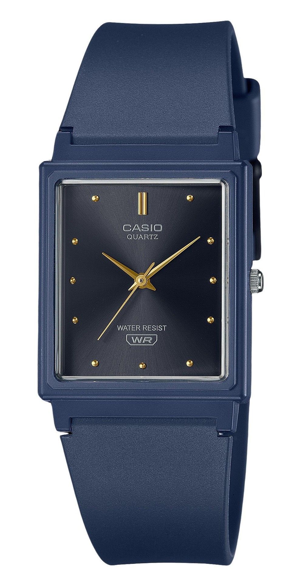 Casio POP Analog Dark Blue Resin Strap Black Dial Quartz Wo. A brand-new Casio POP watch featuring a Black dial. Angled view.