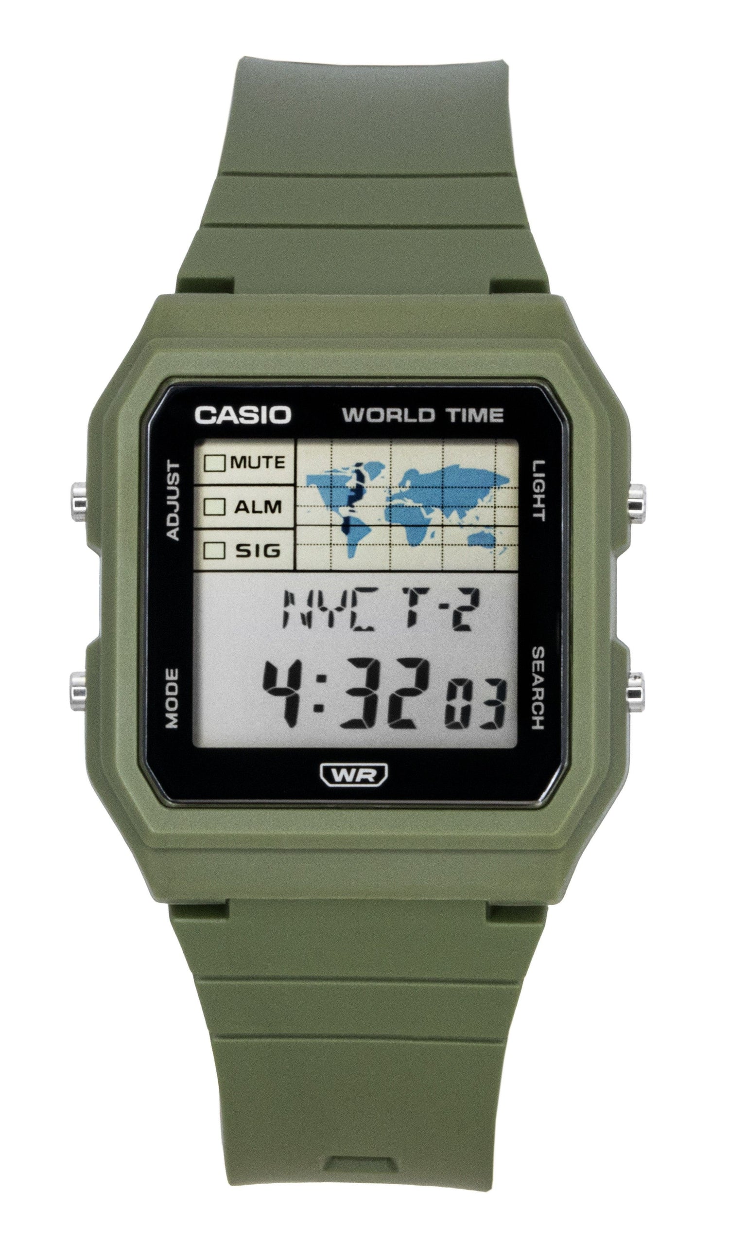 Casio POP Digital Bio-Based Resin Strap Quartz. A brand-new Casio POP watch featuring a Plastic strap. Angled view.
