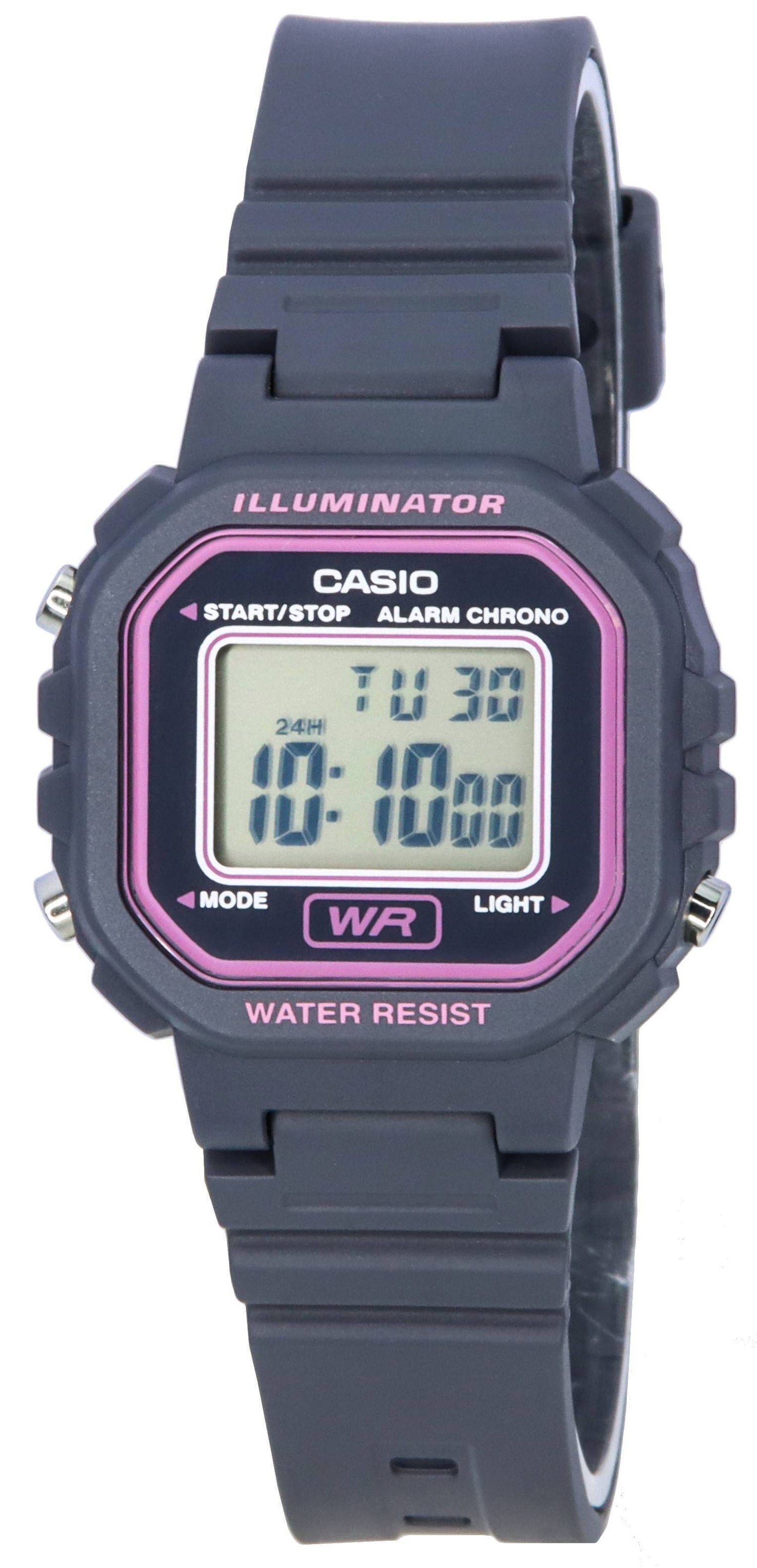 Casio POP Digital Black Dial Quartz LA20WH-8 Wo. A brand-new Casio POP watch featuring a Black dial. Front view.