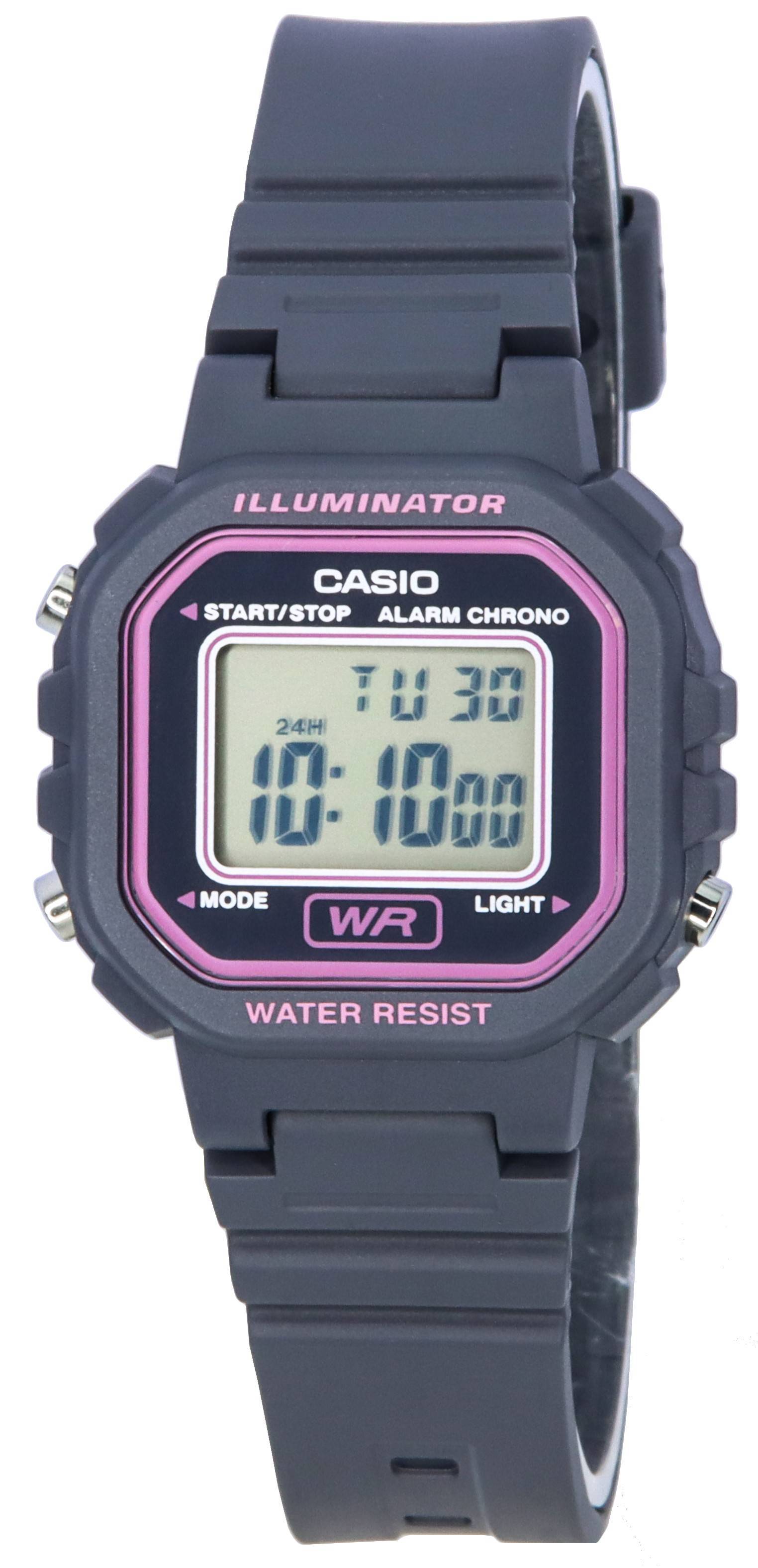 Casio POP Digital Black Dial Quartz LA20WH-8 Wo. A brand-new Casio POP watch featuring a Black dial. Front view.
