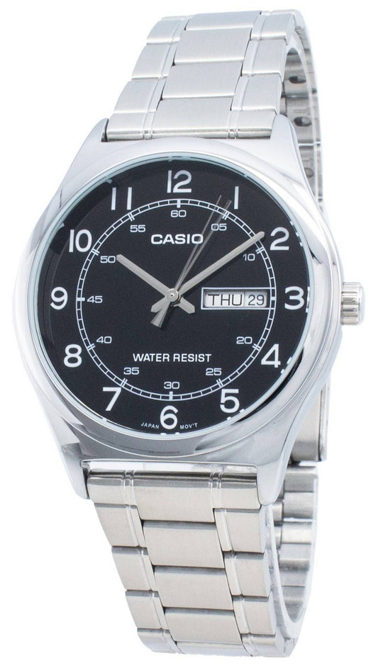 Casio Quartz Stainless - A Masterpiece of Modern Horology. A brand-new Casio watch featuring a Stainless steel strap. Side view.
