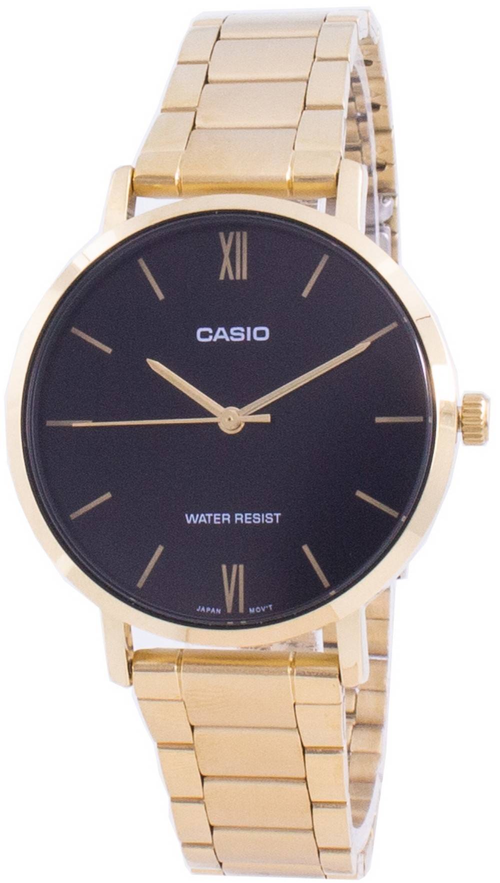 Casio Quartz Wo Stainless Steel Water Resistant. A brand-new Casio watch featuring a Stainless steel strap. Angled view.