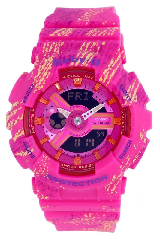 Casio Refurbished Casio Baby-G Analog Digital Resin Strap. A professionally refurbished Refurbished watch featuring a Multicolor dial. Angled view.