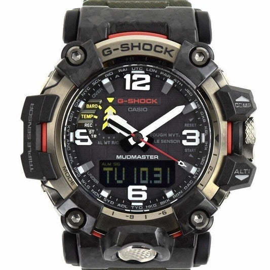 Casio Refurbished Casio G-Shock Mudmaster Analog Digital. A professionally refurbished Refurbished watch featuring a Black dial. Angled view.