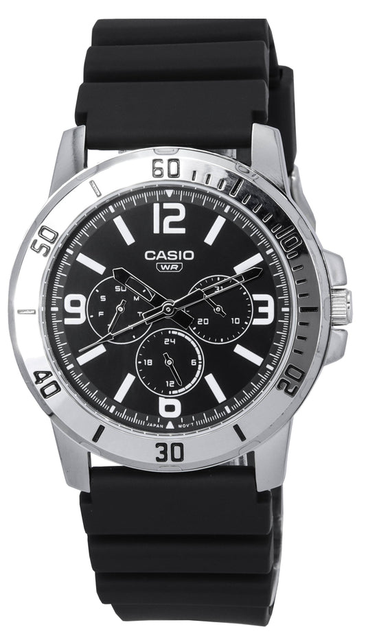 Casio Standard Analog Resin Strap Black Dial Quartz. A brand-new Casio Standard watch featuring a Black dial. Angled view.