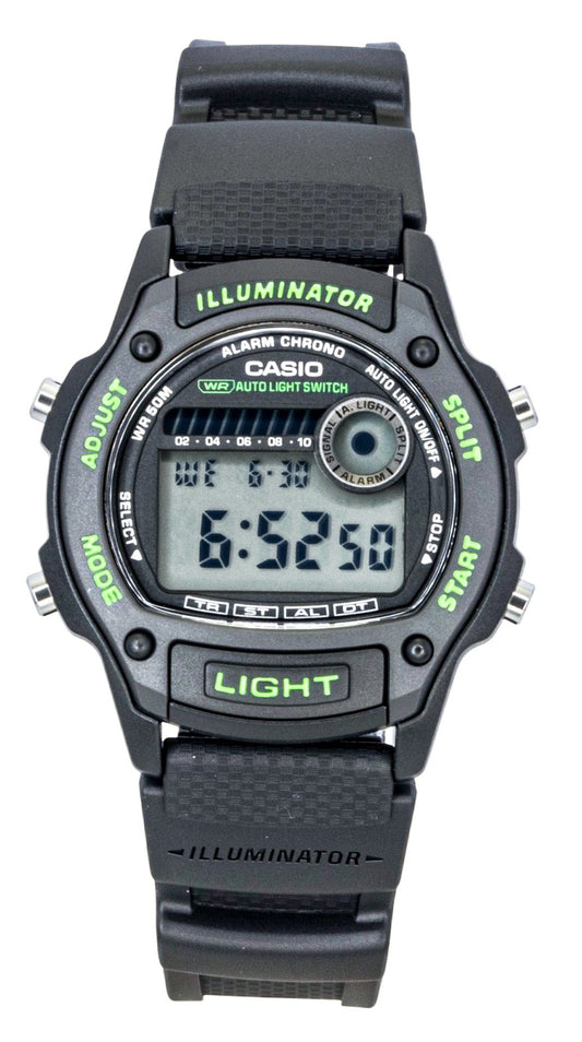 Casio Standard Digital Bio-Based Resin Strap Quartz. A brand-new Casio Standard watch featuring a Plastic strap. Side view.
