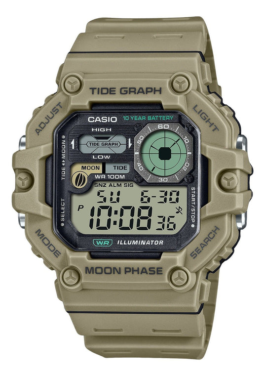 Casio Standard Digital Graph Moon Phase Resin Strap Quartz. A brand-new Casio Standard watch. Front view.
