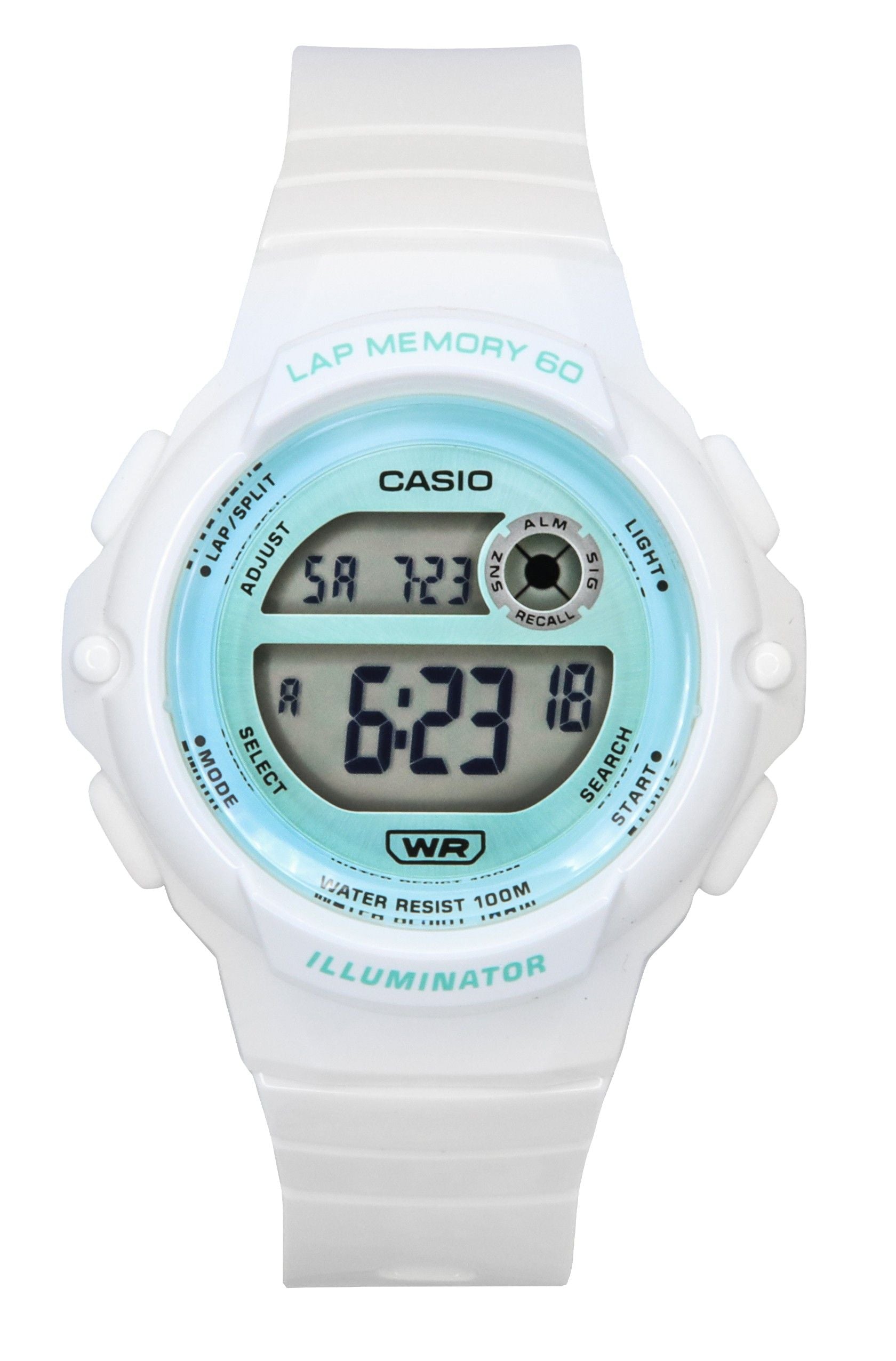 Casio Standard Digital White Resin Strap Quartz 100M Wo. A brand-new Casio Standard watch. Angled view.