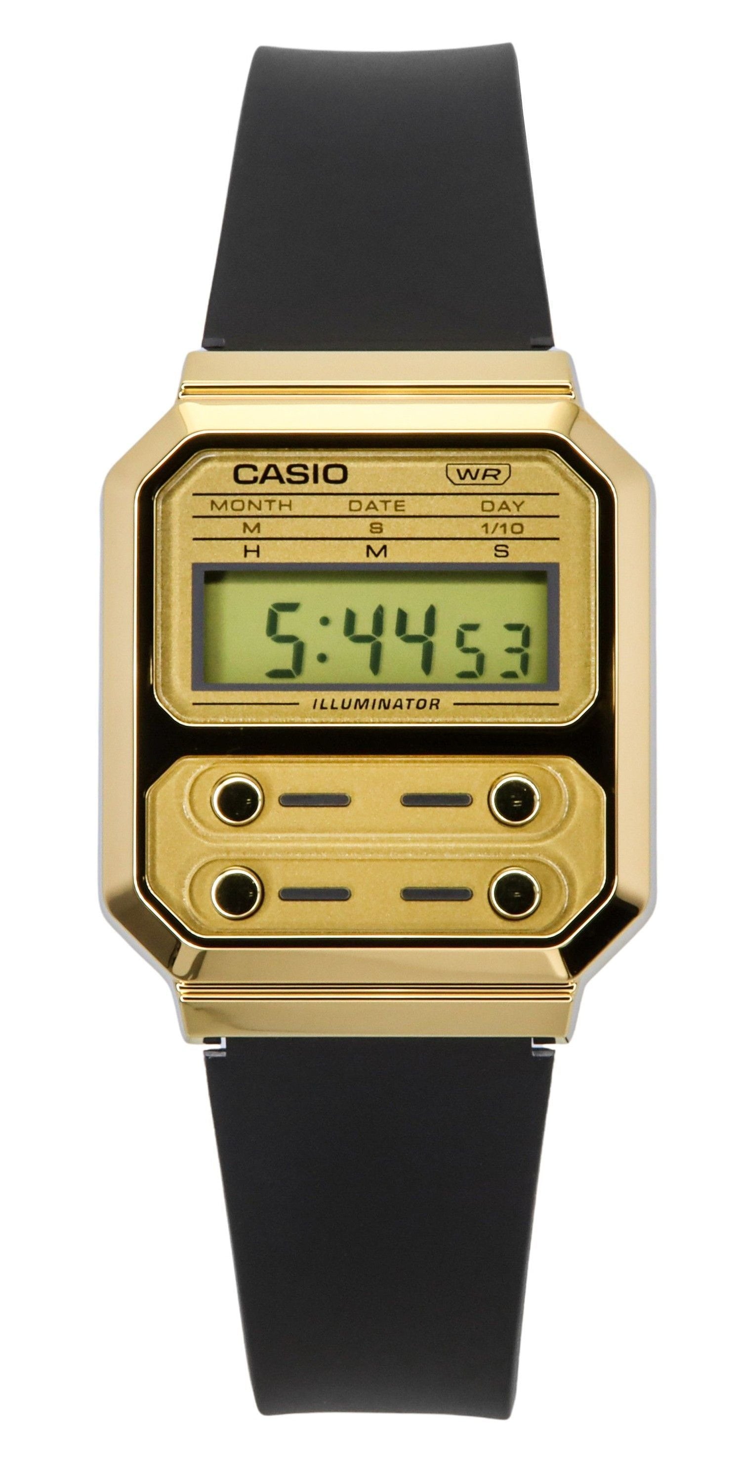 Casio Vintage Digital Resin Strap Quartz Water Resistant. A brand-new Casio Vintage watch. Angled view.