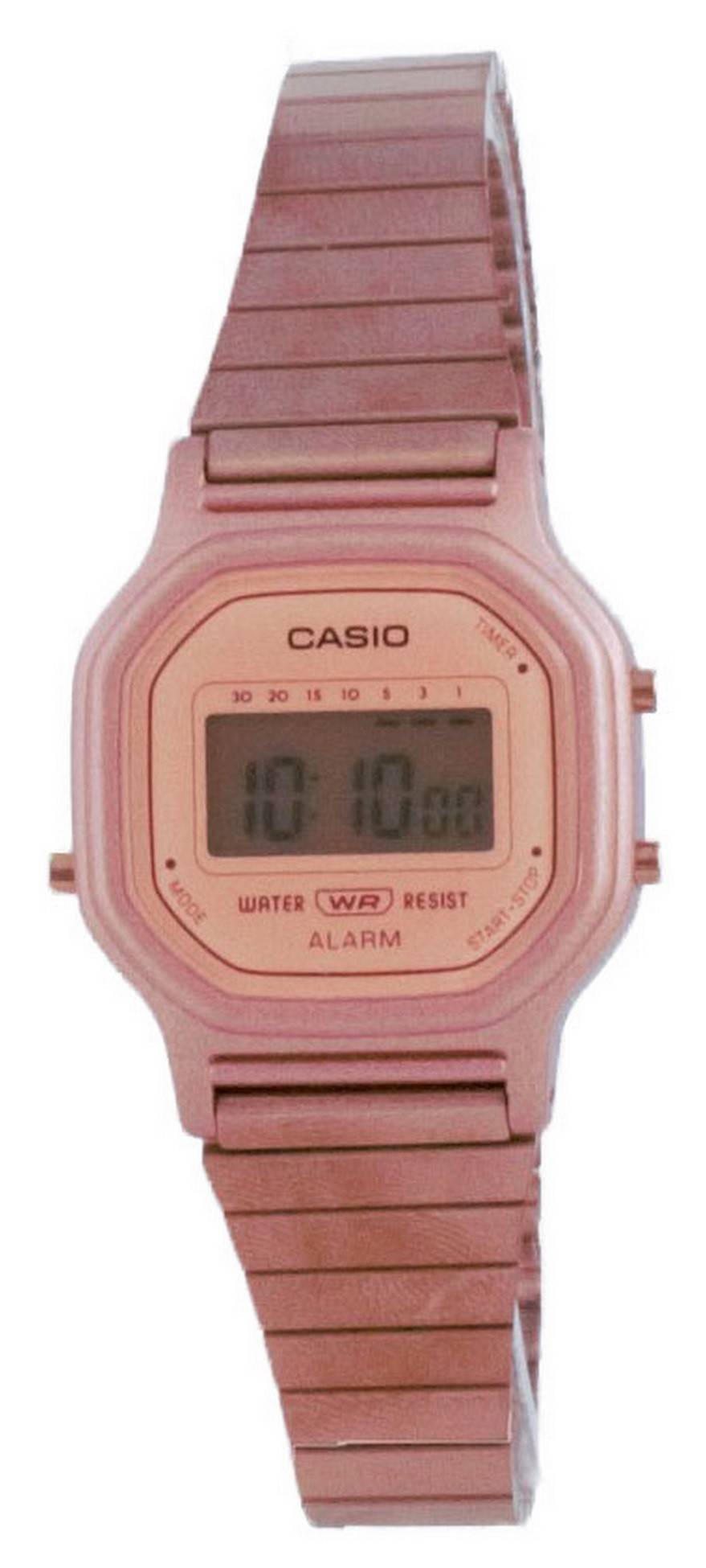 Casio Vintage Youth Digital LA11WR-5A Wo Water Resistant. A brand-new Casio Vintage watch featuring a Stainless steel strap. Front view.