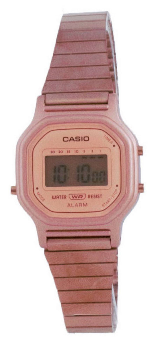 Casio Vintage Youth Digital LA11WR-5A Wo Water Resistant. A brand-new Casio Vintage watch featuring a Stainless steel strap. Front view.