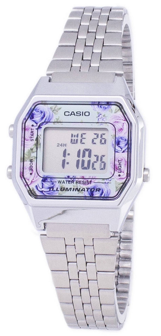 Casio Youth Vintage Illuminator Quartz Digital Wo. A brand-new Casio Vintage watch featuring a Stainless steel strap. Angled view.