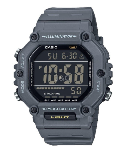 Casio Alarm White Male AE-1600H-8BV. A brand-new Casio watch featuring a White dial. Front view. - view 4