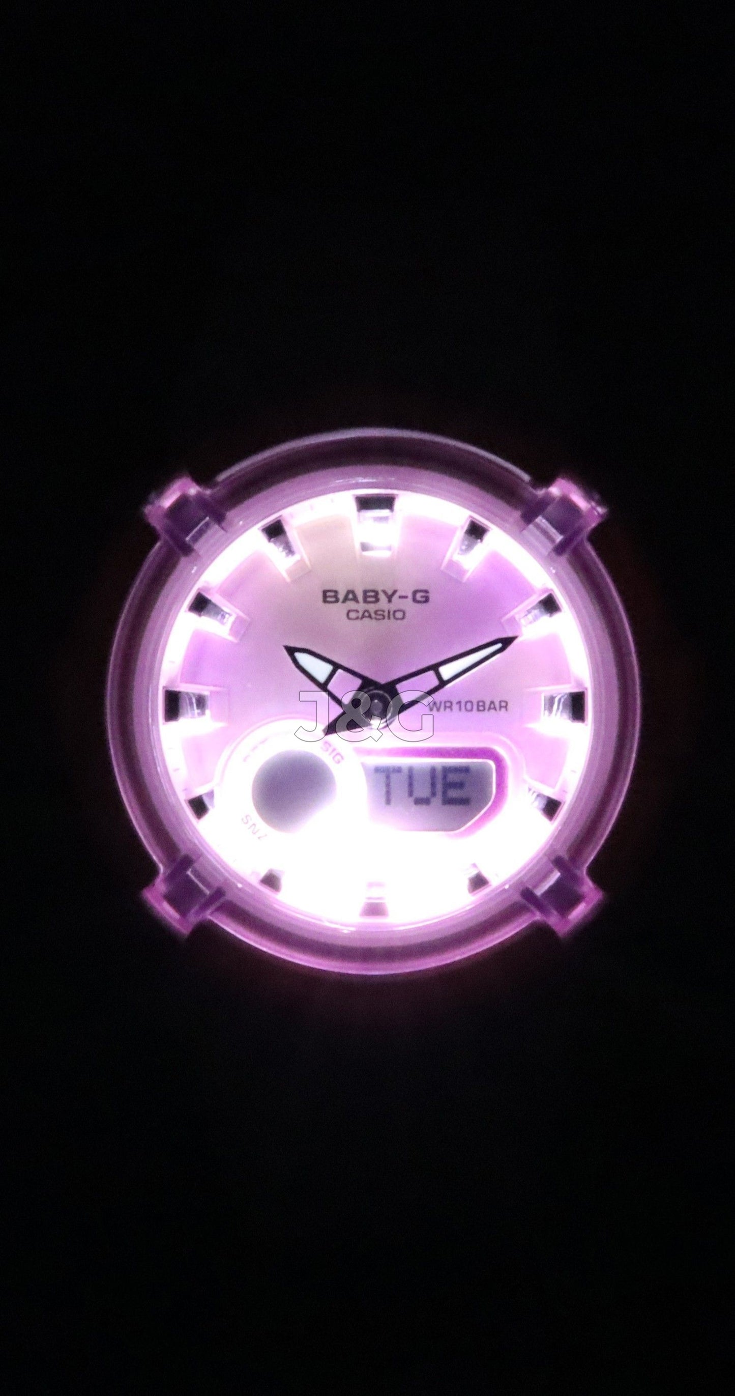 Casio Baby-G Alarm Multicolor Female BGA-280TD-4A. A brand-new Casio Baby-G watch featuring a Multicolor dial. Side view. - view 3