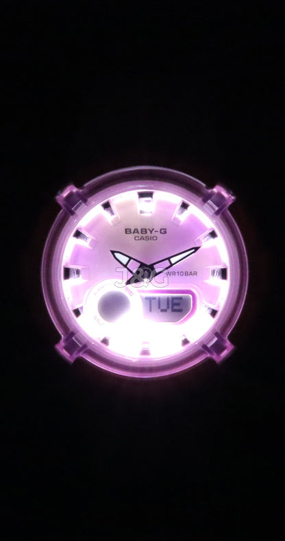 Casio Baby-G Alarm Multicolor Female BGA-280TD-4A. A brand-new Casio Baby-G watch featuring a Multicolor dial. Side view. - view 3