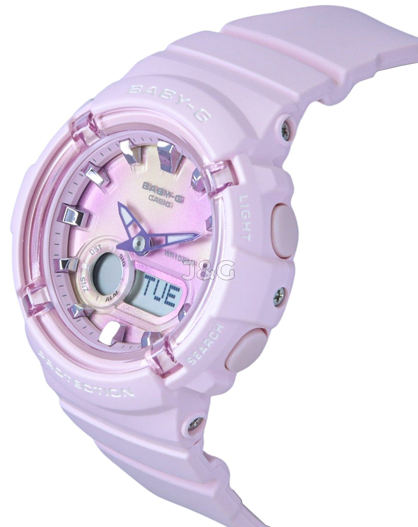 Casio Baby-G Alarm Multicolor Female BGA-280TD-4A. A brand-new Casio Baby-G watch featuring a Multicolor dial. Side view. - view 4