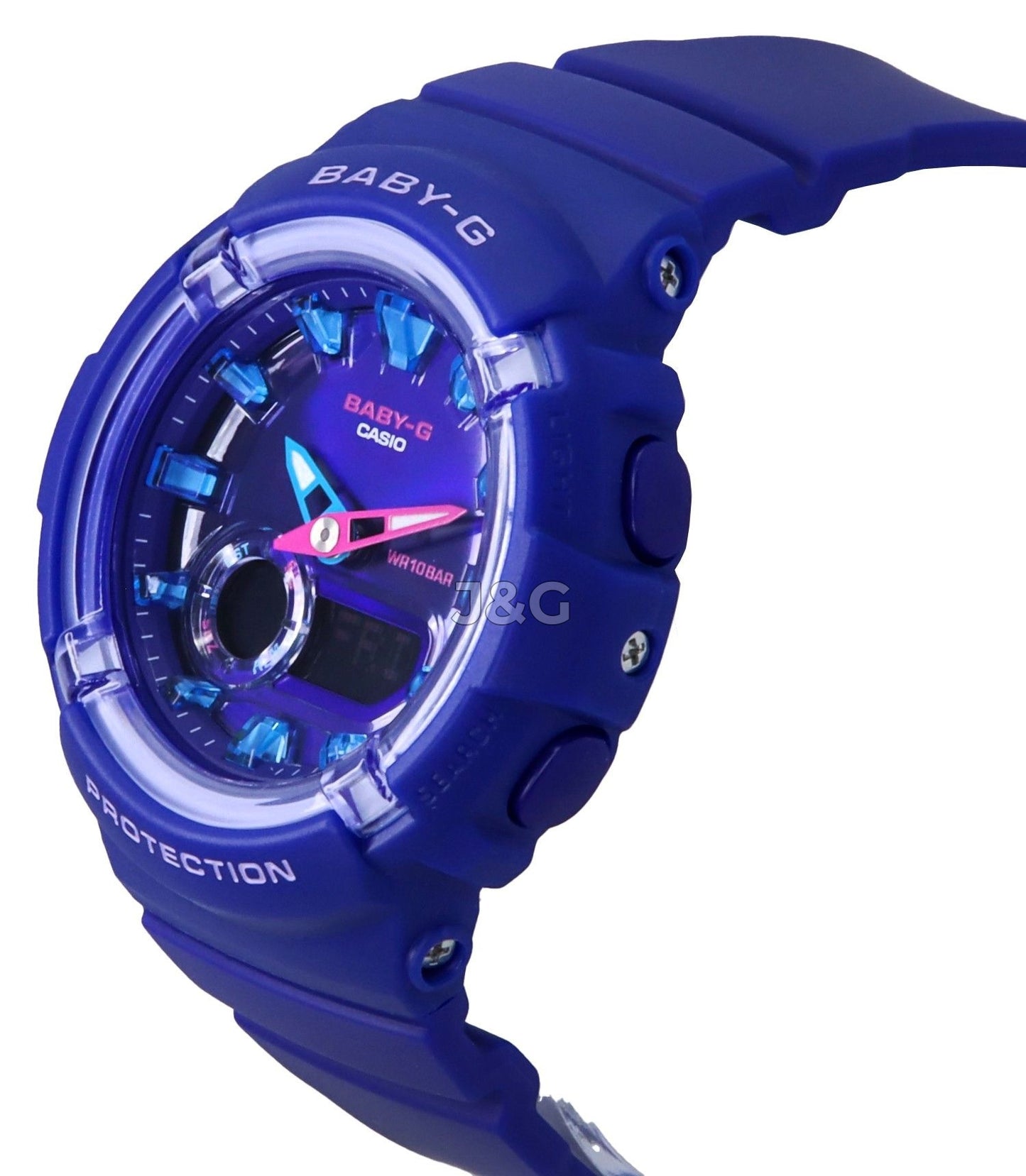 Casio Baby-G Quartz movement Blue Female BGA-280DN-2A. A brand-new Casio Baby-G watch featuring a Blue dial. Front view. - view 4