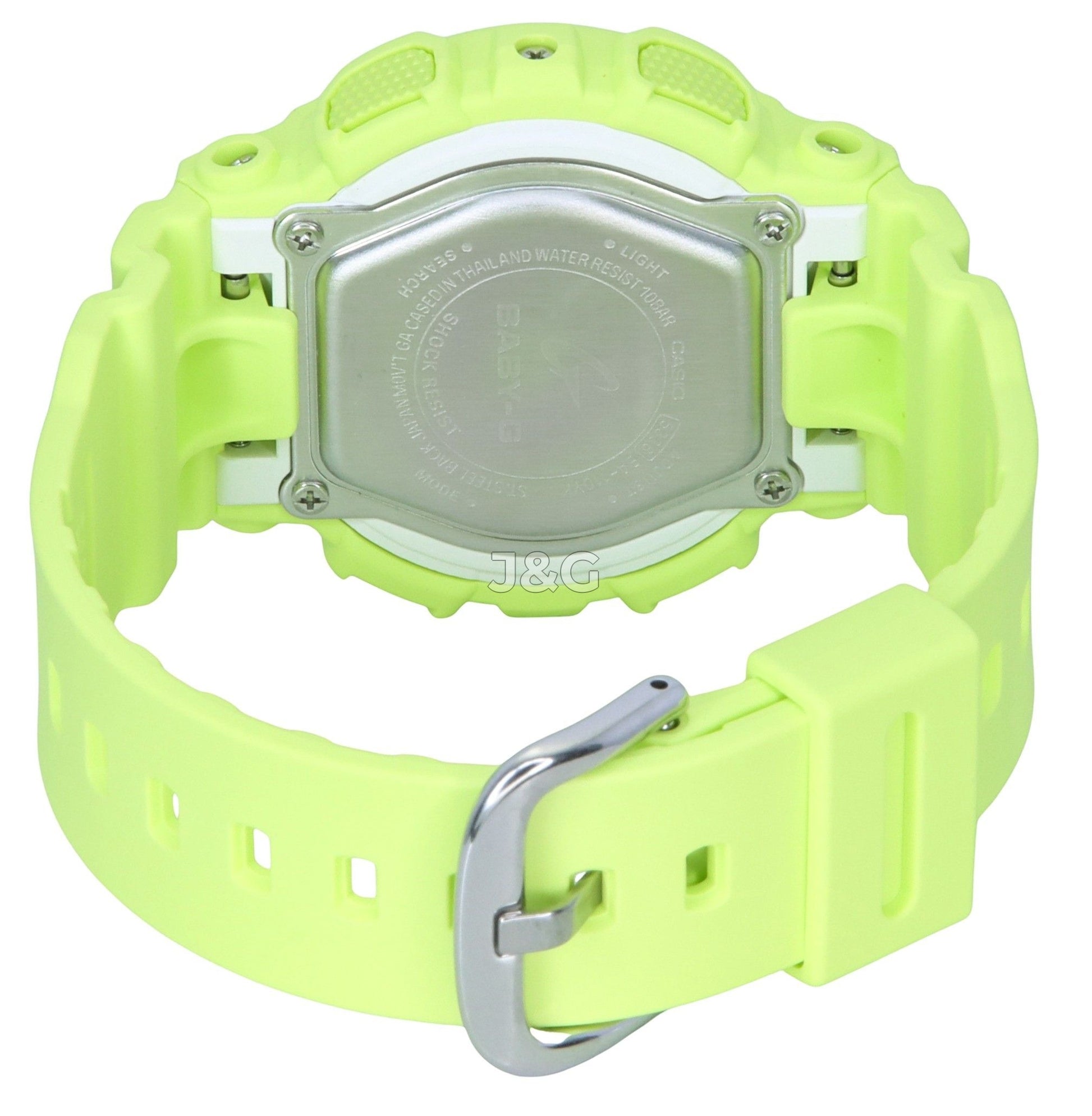 Casio Baby-G Quartz movement Green Female BA-110YK-3A. A brand-new Casio Baby-G watch featuring a Green dial. Front view. - view 5