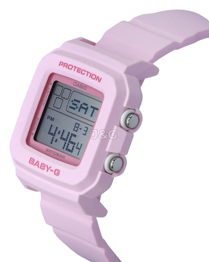 Casio Baby-G Quartz movement Pink Female BGD-10-4. A brand-new Casio Baby-G watch featuring a Pink dial. Front view. - view 3