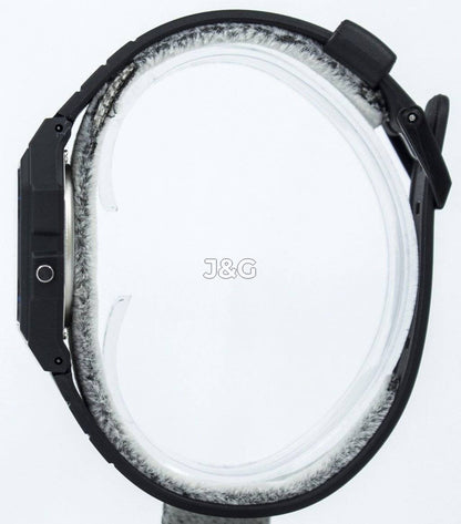 Casio Classic Alarm White Male F-91W-1SDG. A brand-new Casio Classic watch featuring a White dial. Side view. - view 3