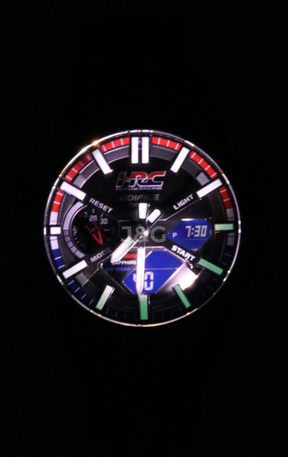 Casio Edifice Alarm Black Male ECB-2000HR-1A. A brand-new Casio Edifice watch featuring a Black dial. Angled view. - view 3