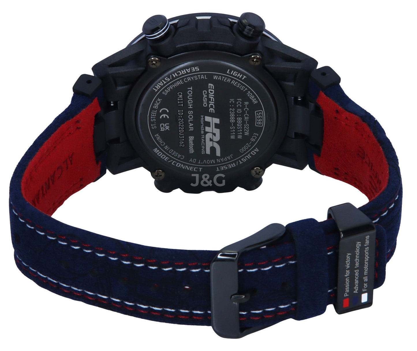 Casio Edifice Alarm Black Male ECB-2000HR-1A. A brand-new Casio Edifice watch featuring a Black dial. Angled view. - view 5