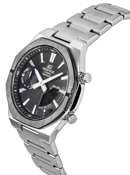 Casio Edifice Date display Black Stainless steel Male ECB-S10DB-1A. A brand-new Casio Edifice watch featuring a Black dial and a Stainless steel strap. Side view. - view 4