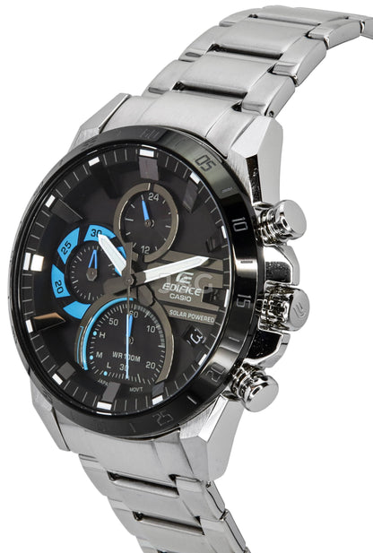 Casio Edifice Date display White Stainless steel Male EQS-940DB-1B. A brand-new Casio Edifice watch featuring a White dial and a Stainless steel strap. Side view. - view 3