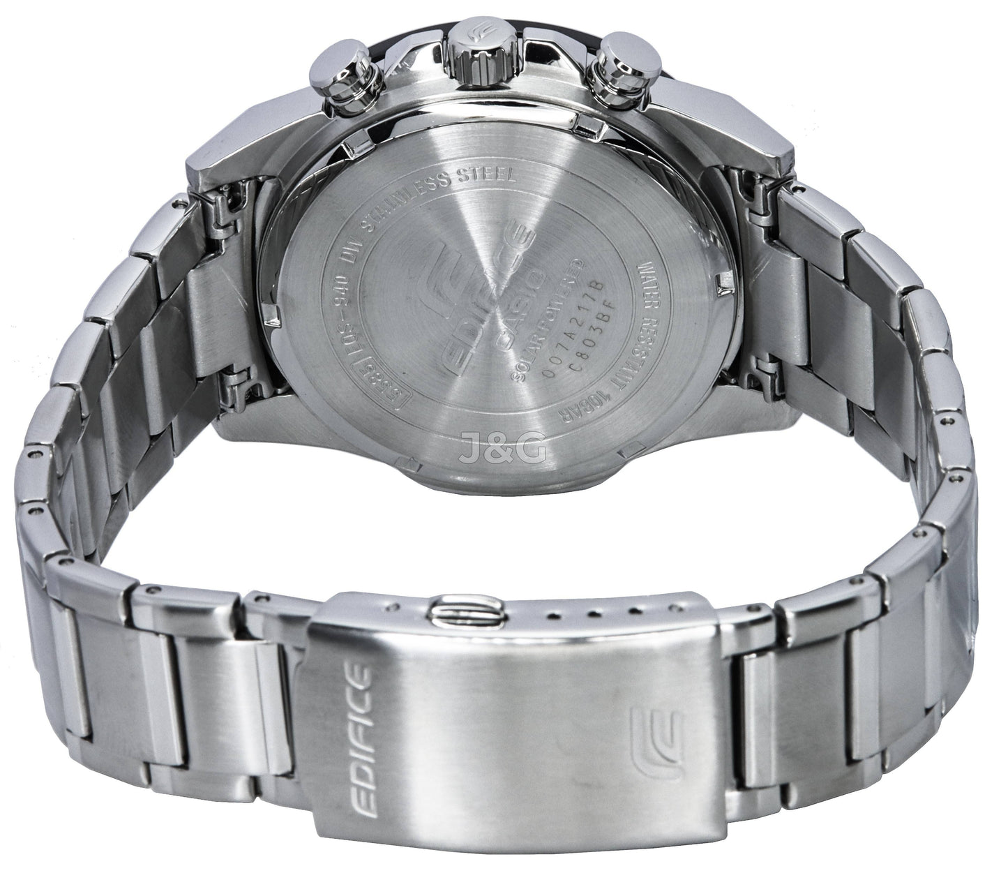 Casio Edifice Date display White Stainless steel Male EQS-940DB-1B. A brand-new Casio Edifice watch featuring a White dial and a Stainless steel strap. Side view. - view 4