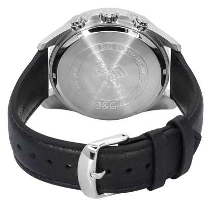 Casio Edifice Quartz movement Black Leather Male EFR-552L-5A. A brand-new Casio Edifice watch featuring a Black dial and a Leather strap. Side view. - view 4