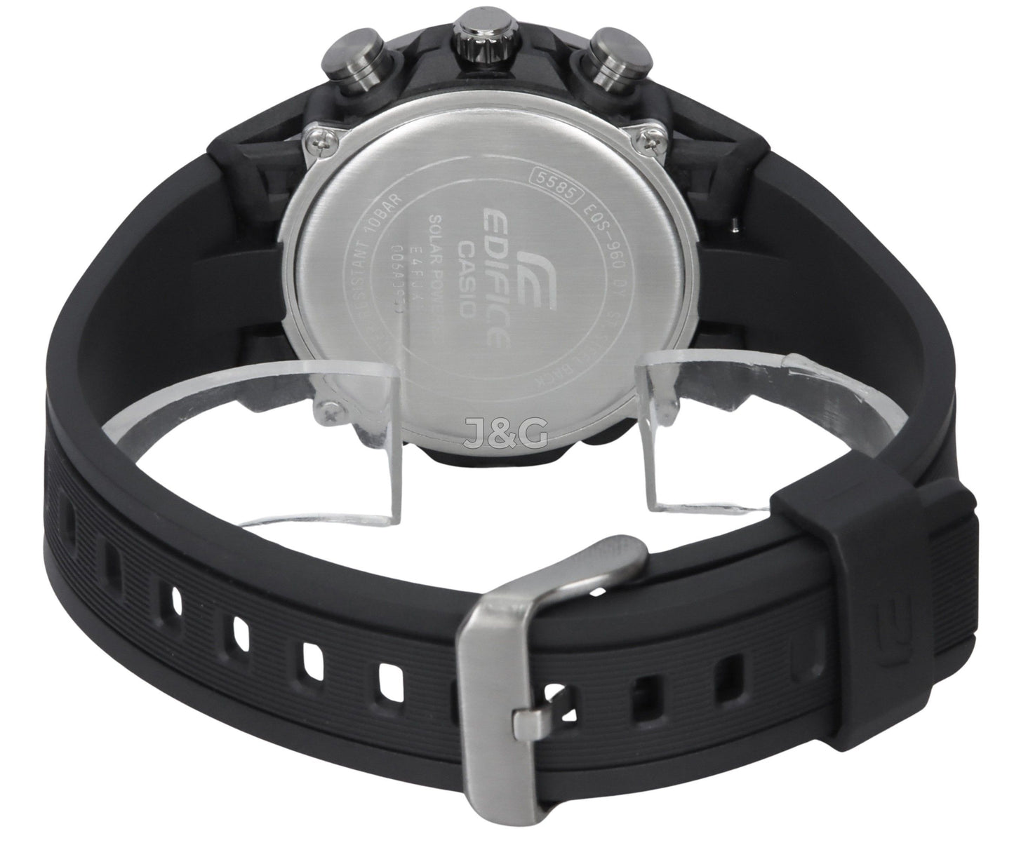 Casio Edifice Sospensione Chronograph function Grey Male EQS-960PB-1AV. A brand-new Casio Edifice watch featuring a Grey dial. Angled view. - view 4