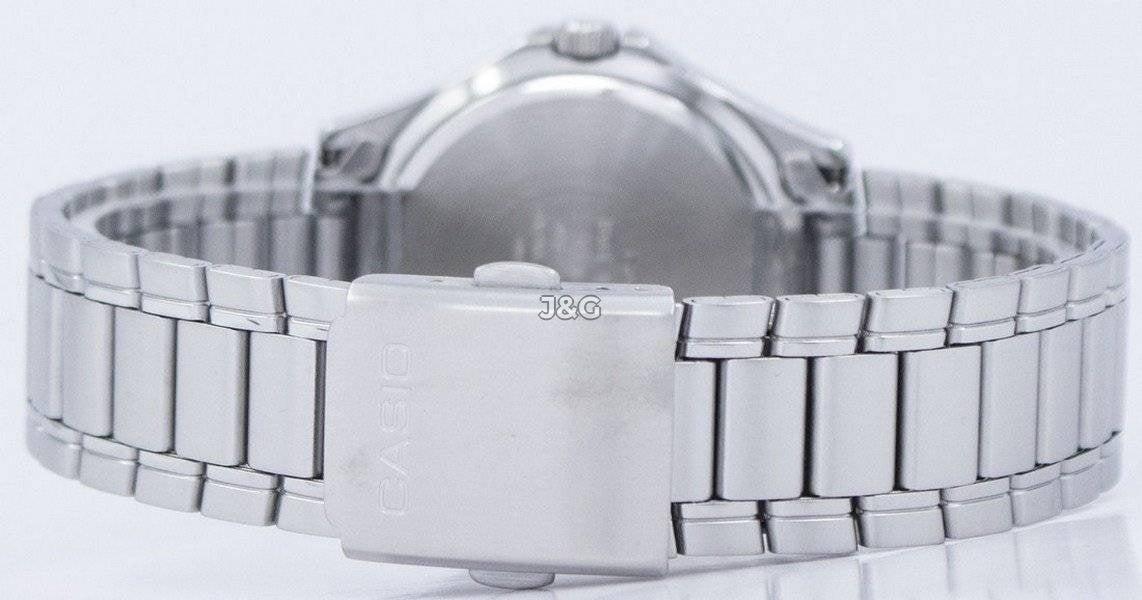 Casio Enticer Date display Black Stainless steel Male MTP-1239D-1ADF. A brand-new Casio Enticer watch featuring a Black dial and a Stainless steel strap. Front view. - view 5