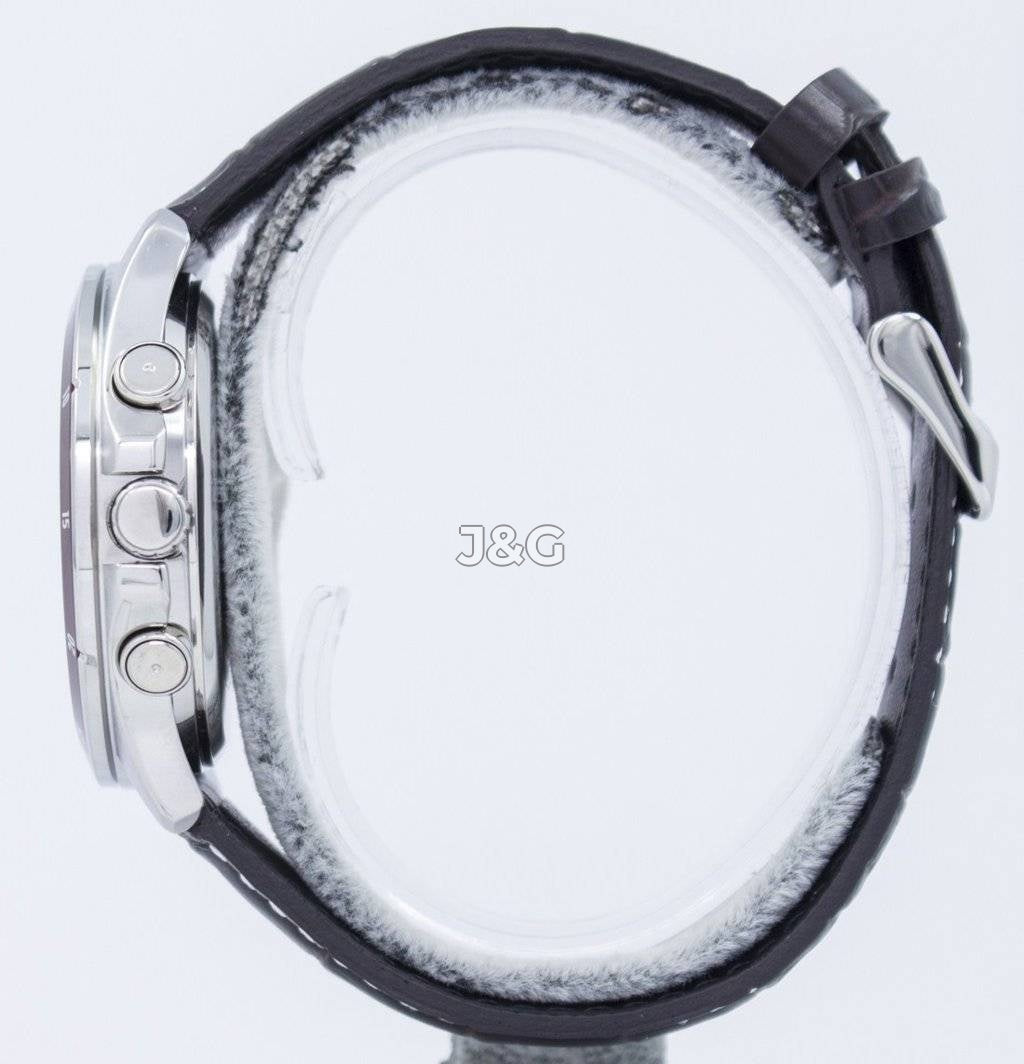 Casio Enticer Date display White Leather Male MTP-1374L-7A1VDF. A brand-new Casio Enticer watch featuring a White dial and a Leather strap. Front view. - view 3