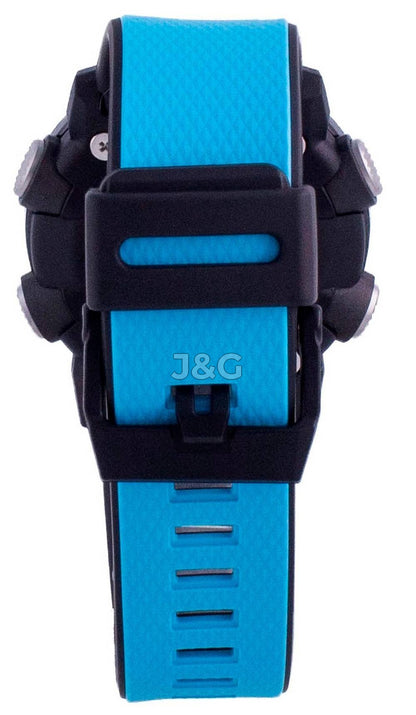 Casio G-Shock Alarm Blue Male GA-2000-1A2. A brand-new Casio G-Shock watch featuring a Blue dial. Angled view. - view 4