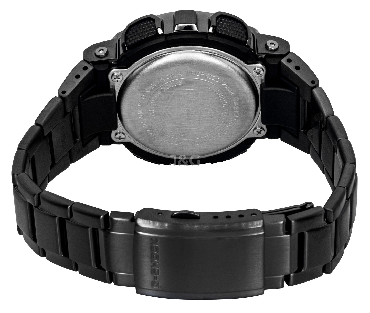 Casio G-Shock Automatic movement Gold Stainless steel Male GM-110BD-1A9. A brand-new Casio G-Shock watch featuring a Gold dial and a Stainless steel strap. Angled view. - view 5