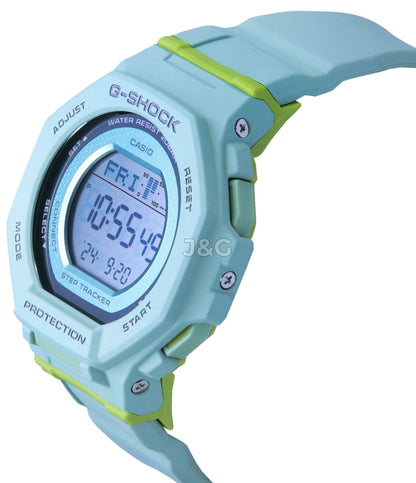 Casio G-Shock G-Squad Quartz movement Blue Plastic Female GMD-B300-3. A brand-new Casio G-Shock watch featuring a Blue dial and a Plastic strap. Angled view. - view 3