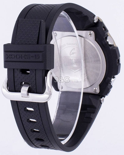 Casio G-Shock G-Steel Alarm Blue Stainless steel Male GST-S100G-1A. A brand-new Casio G-Shock watch featuring a Blue dial and a Stainless steel strap. Angled view. - view 4