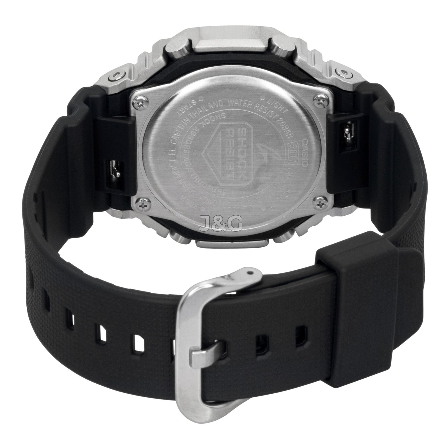 Casio G-Shock G-Steel Analog Digital Bio-Based Resin Strap. A brand-new Casio G-Shock watch featuring a Black dial and a Plastic strap. Side view. - SEQ_5