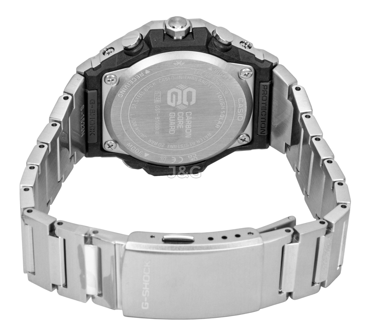 Casio G-Shock G-Steel Automatic movement Green Stainless steel Male GST-B1000D-3A. A brand-new Casio G-Shock watch featuring a Green dial and a Stainless steel strap. Side view. - view 5