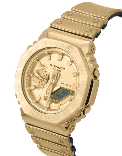 Casio G-Shock G-Steel Quartz movement Gold Male GM-2100YMG-9A9. A brand-new Casio G-Shock watch featuring a Gold dial. Side view. - view 4