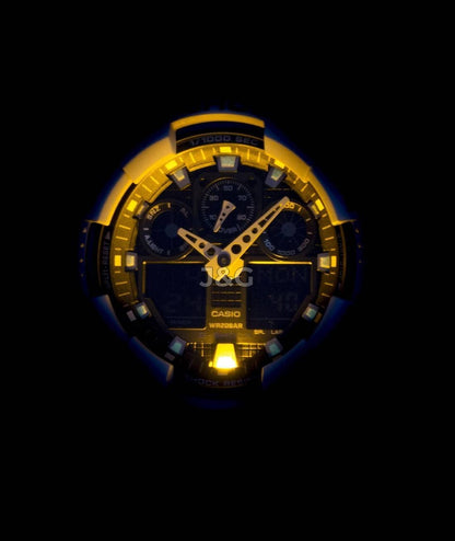 Casio G-Shock Male GA-100B-7A. A brand-new Casio G-Shock watch. Front view. - view 2