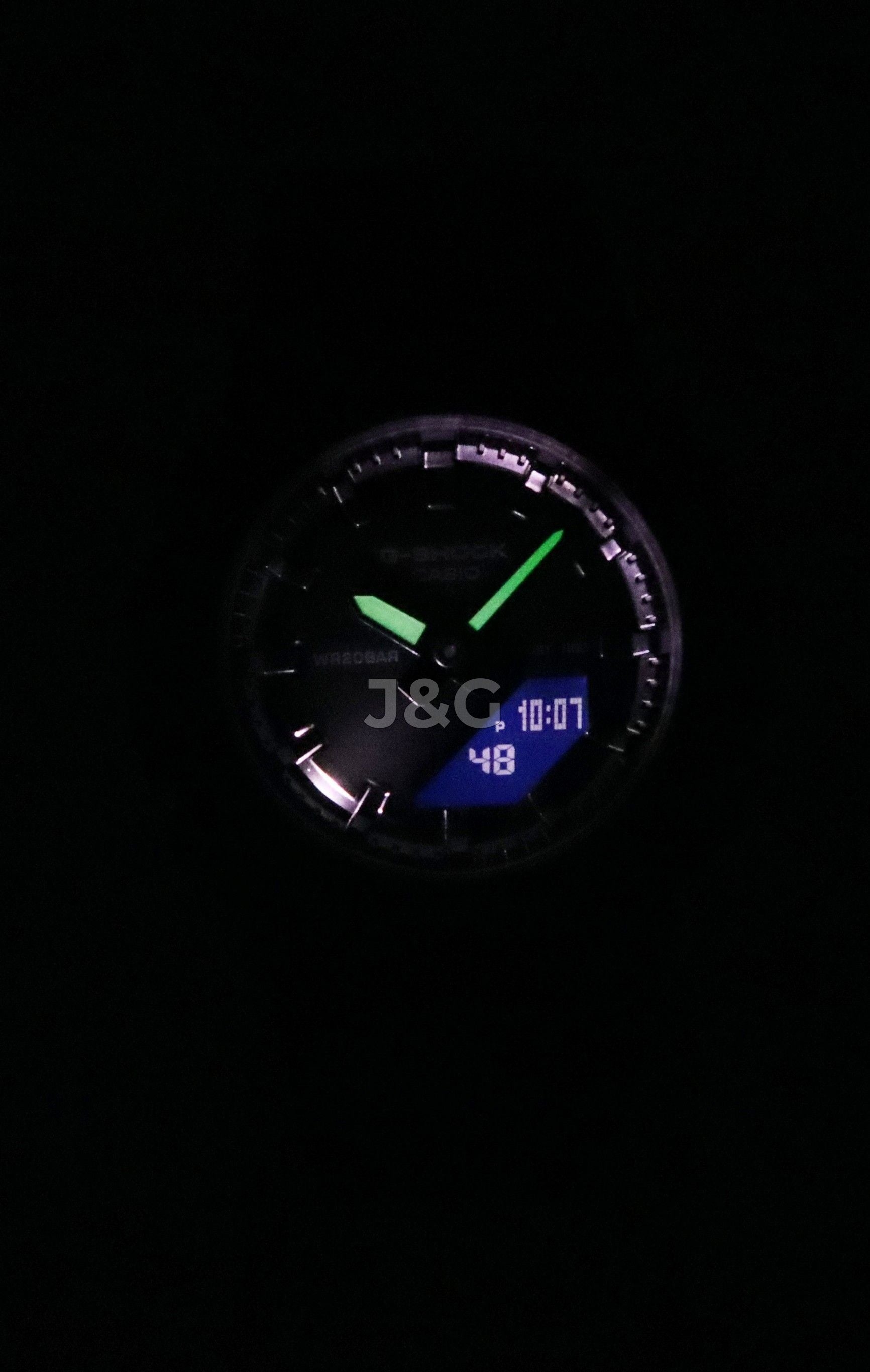 Casio G-Shock Quartz movement Black Plastic Female GMA-P2100BB-1A. A brand-new Casio G-Shock watch featuring a Black dial and a Plastic strap. Side view. - view 3