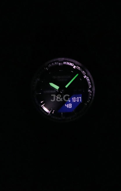 Casio G-Shock Quartz movement Black Plastic Female GMA-P2100BB-1A. A brand-new Casio G-Shock watch featuring a Black dial and a Plastic strap. Side view. - view 3